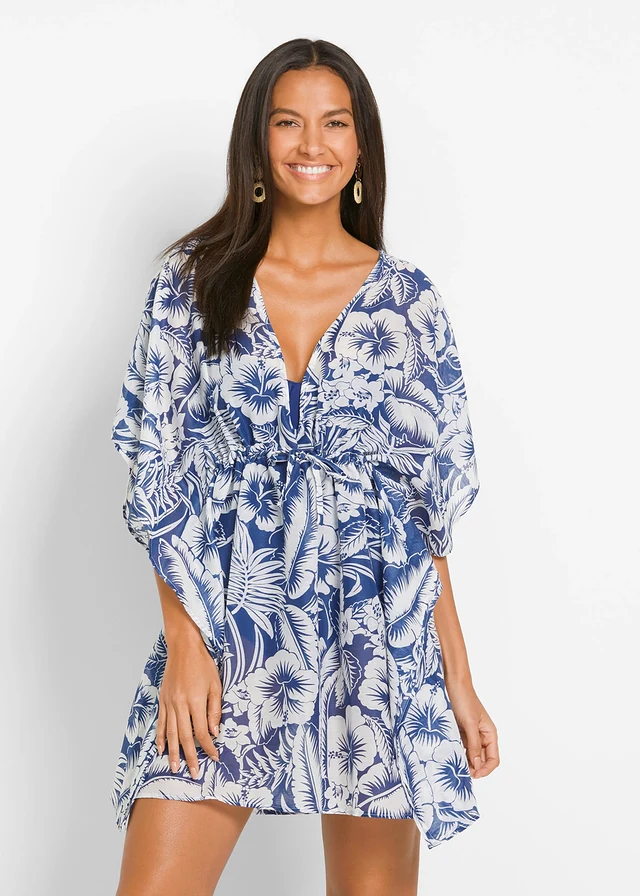 Tunique de plage transparente • bleu/blanc floral • product-page.page-title-suffix