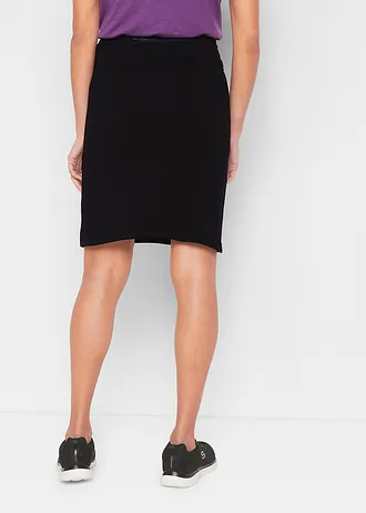 Jersey rok met korte legging, Kleur: zwart