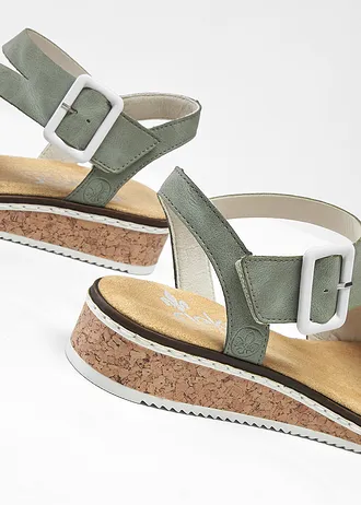 Sandales Rieker à première rembourrée • vert-blanc • Boutique bonprix