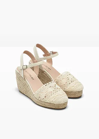 Sleehak pumps in gehaakte look • beige • bonprix online shop