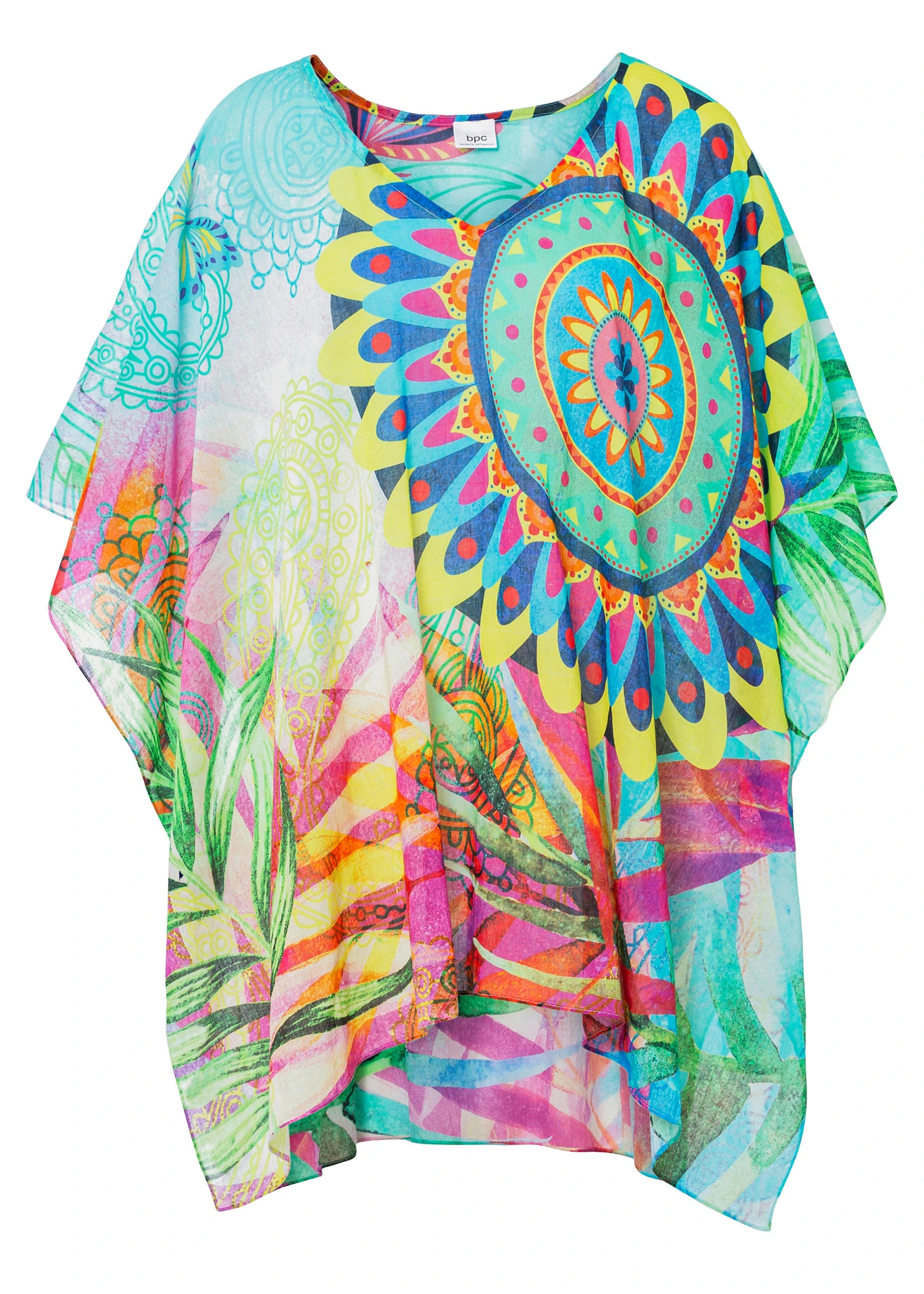 Letnie poncho z lekkiej wiskozy • z kolorowym nadrukiem • sklep bonprix