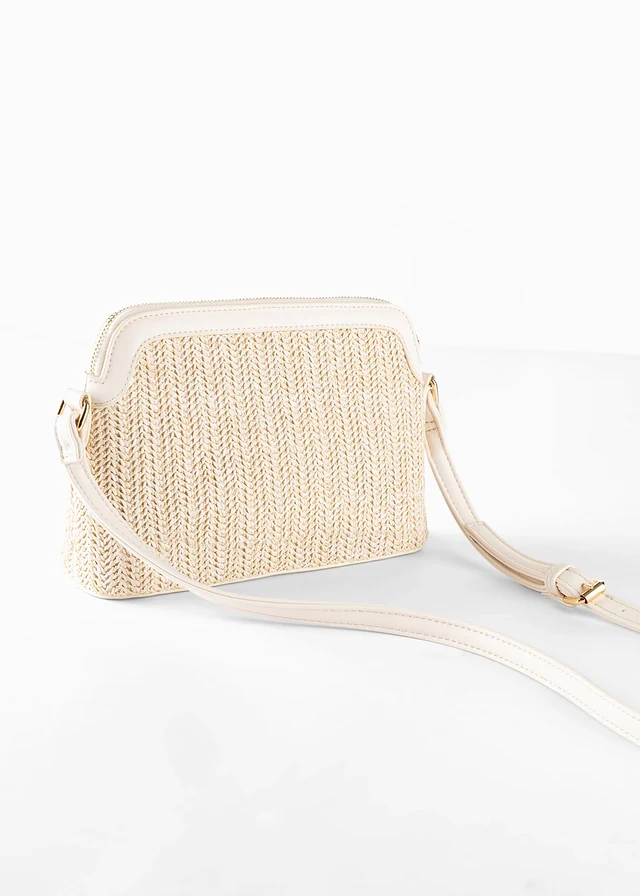 Sac à bandoulière aspect paille • naturel/blanc • product-page.page-title-suffix
