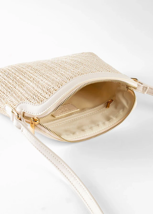 Sac à bandoulière aspect paille • naturel/blanc • product-page.page-title-suffix