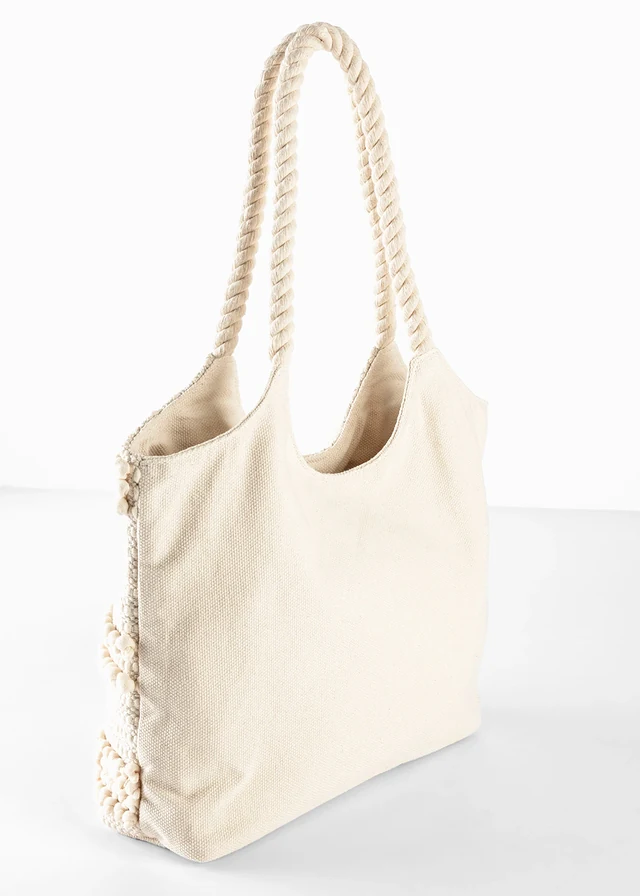 Stoffen shopper met gestructureerd patroon • crème • product-page.page-title-suffix