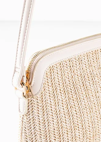 Torebka na ramię o wyglądzie słomki • kremowo-biały • sklep bonprix