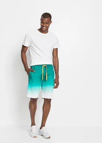 Sweat bermuda met kleurverloop • diepaqua-wit gedessineerd • bonprix online shop