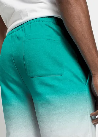 Bermudy dresowe w cieniowanym kolorze • głęboki niebieski wodny - biały • bonprix obchod