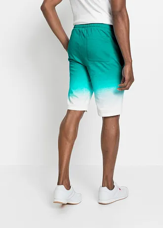 Sweat bermuda met kleurverloop • diepaqua-wit gedessineerd • bonprix online shop