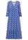 Kaftan jurk, Kleur: edelsteenblauw met print