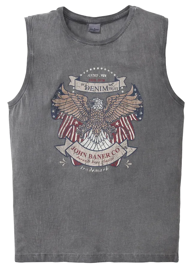 Tričko bez rukávov s vybieleným vzhľadom, z čistej bio bavlny