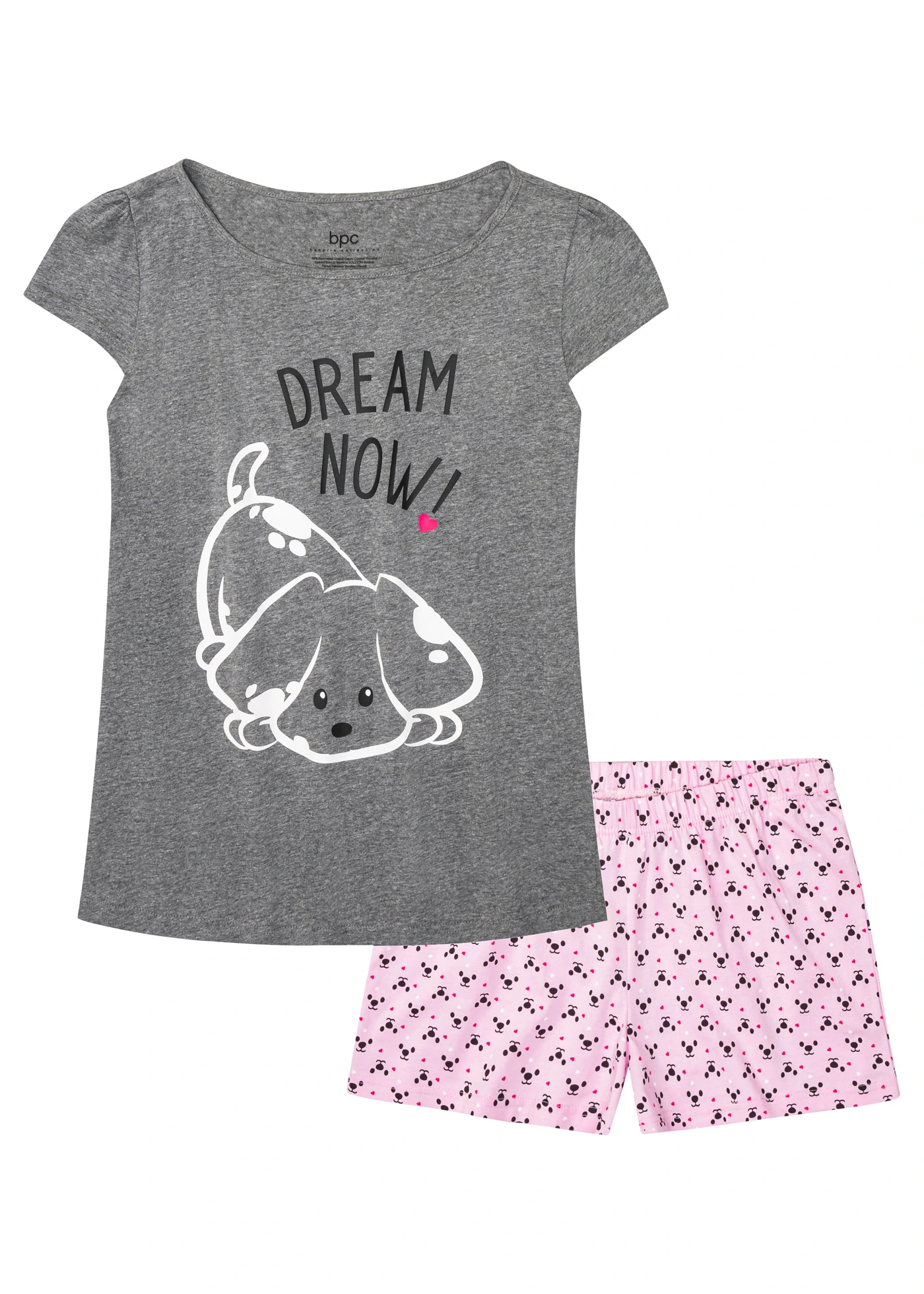 Shortama (2-dlg. set) • grijs gemêleerd-kristalroze • bonprix online shop