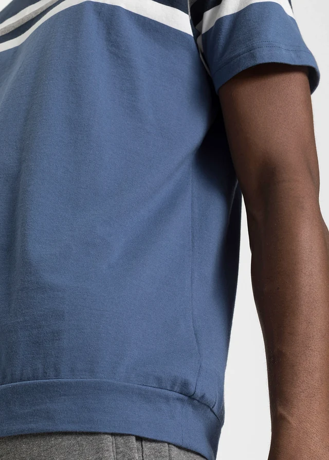 T-shirt van puur katoen • lichtindigo gestreept • product-page.page-title-suffix