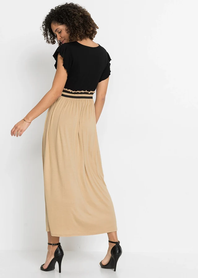 Robe en jersey viscose • noir/latte macchiato • product-page.page-title-suffix