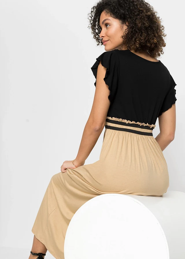 Robe en jersey viscose • noir/latte macchiato • product-page.page-title-suffix