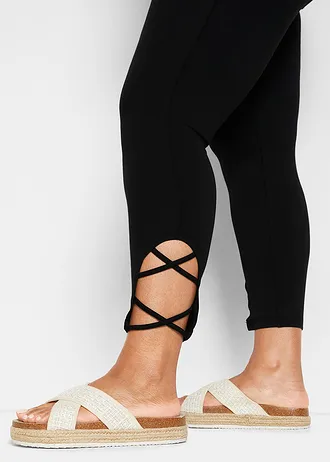 7/8 high-waist legging met biologisch katoen • zwart plus size • bonprix online shop