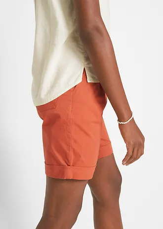 Korte blouse met linnen en splitten opzij • crèmewit • bonprix online shop