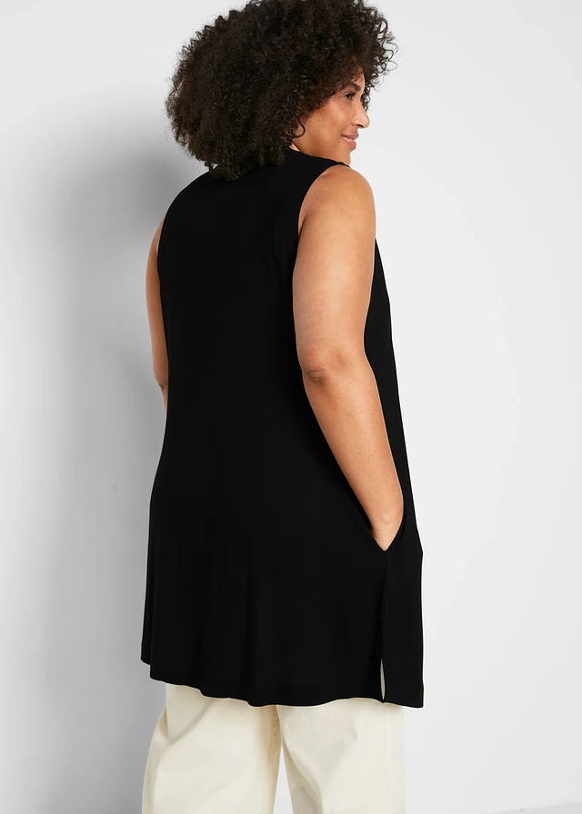 Gilet sans manches en viscose, Couleur: noir