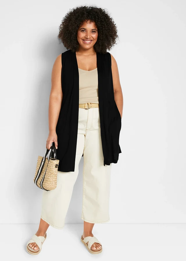 Gilet sans manches en viscose, Couleur: noir