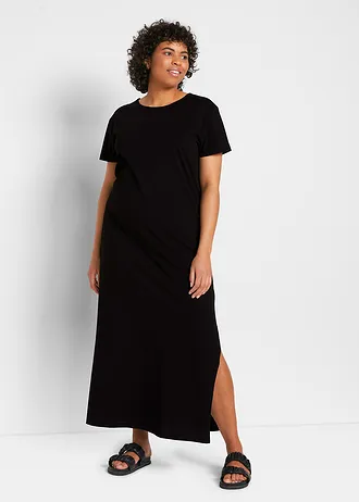 Maxi šaty z čisté bavlny, barva: černá