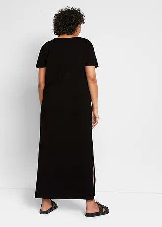 Robe longue 100% coton, Couleur: noir