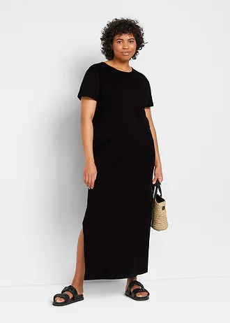 Robe longue 100% coton, Couleur: noir