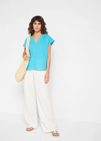Blouse en gaze 100% coton • turquoise profond • Boutique bonprix