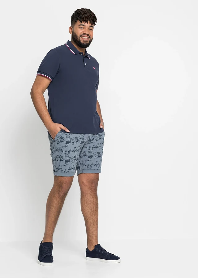 Polo en maille piquée 100% coton, Couleur: bleu foncé