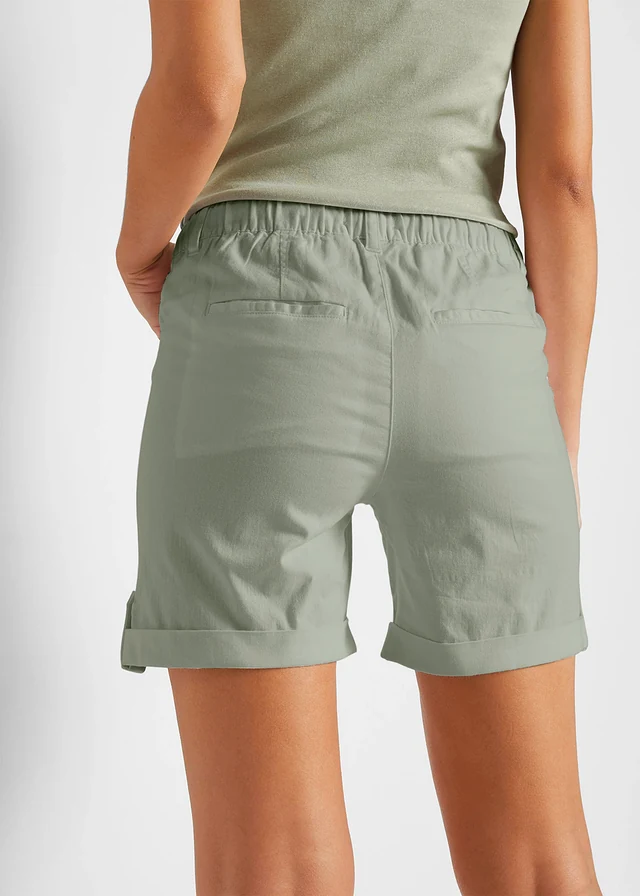 Bermuda coton avec taille élastiquée • vert sauge • product-page.page-title-suffix