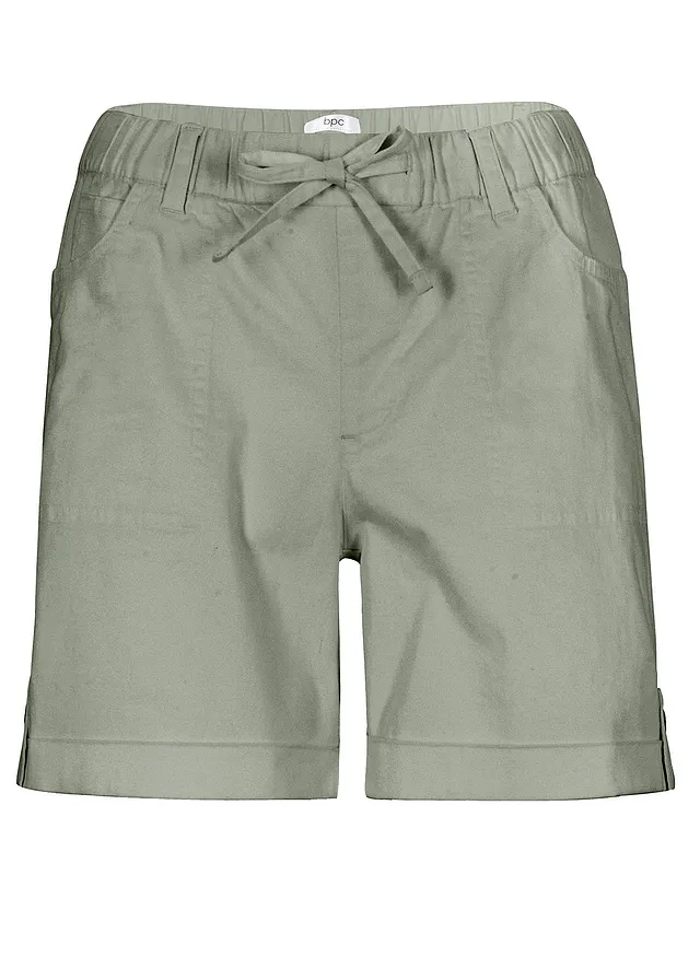 Katoenen bermuda met elastische band