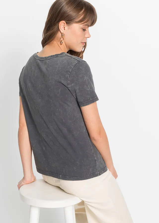 T-shirt van biologisch katoen, Kleur: grijs