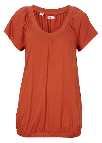 Shirt in een viscosemix, Kleur: kwartsrood