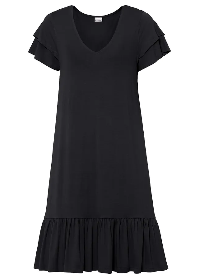 Robe en jersey viscose à volants