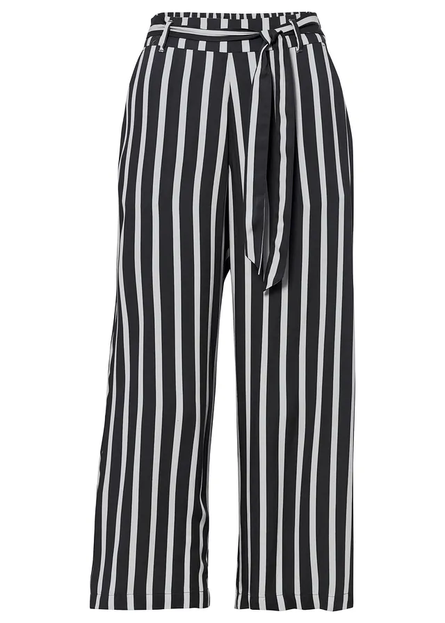 Pantaloni palazzo cu talie înaltă