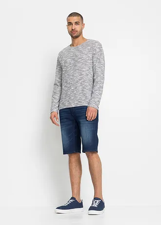 Sztreccs farmer bermuda lépésben megerősített kidolgozással, Regular Fit • kék denim • bonprix áruház