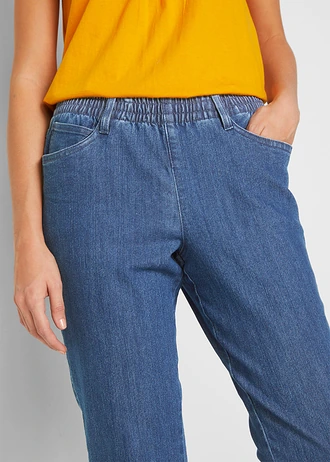 Straight farmer, Mid Waist, kényelmes derékpánttal (2 db-os csomag) • kék denim+fekete • bonprix áruház