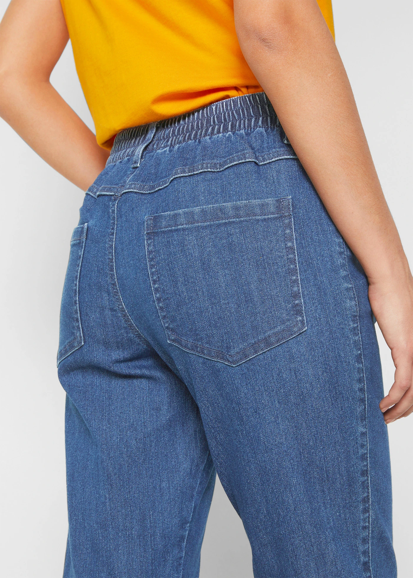 Straight farmer, Mid Waist, kényelmes derékpánttal (2 db-os csomag) • kék denim+fekete • bonprix áruház