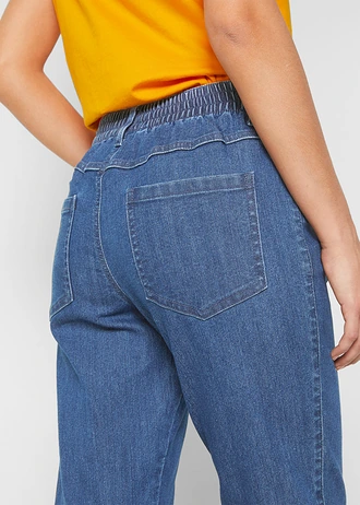 Straight farmer, Mid Waist, kényelmes derékpánttal (2 db-os csomag) • kék denim+fekete • bonprix áruház