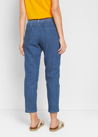 Straight farmer, Mid Waist, kényelmes derékpánttal (2 db-os csomag) • kék denim+fekete • bonprix áruház
