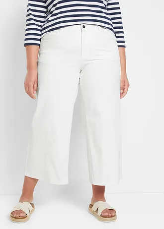 Lot de 2 pantalons larges taille mi-haute, Couleur: denim bleu glacier