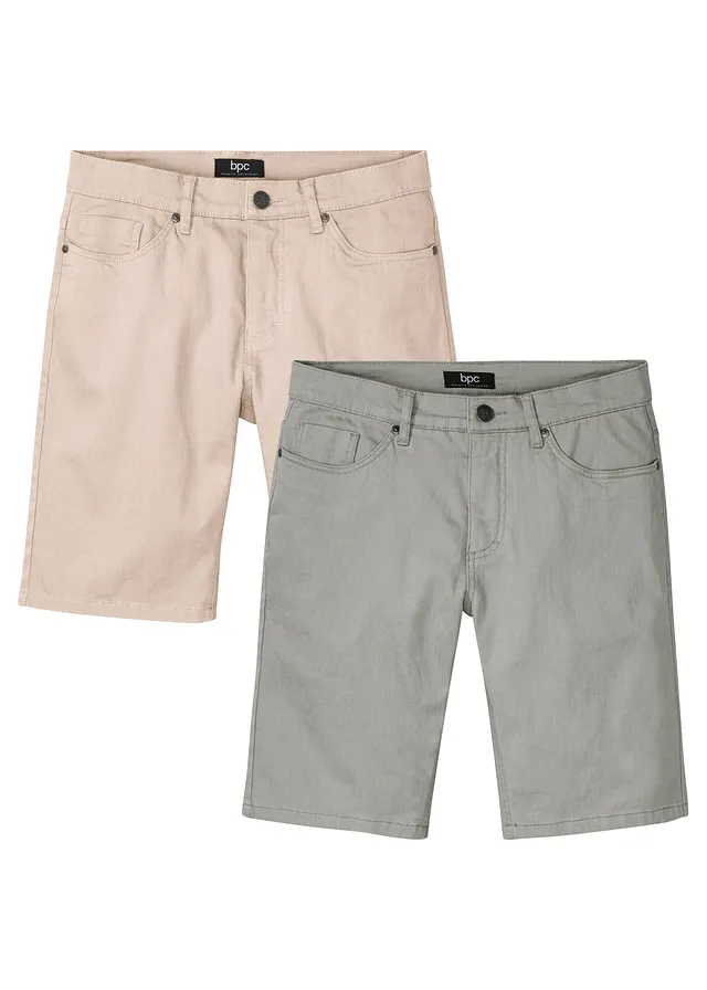 Regular fit stretch bermuda (set van 2)