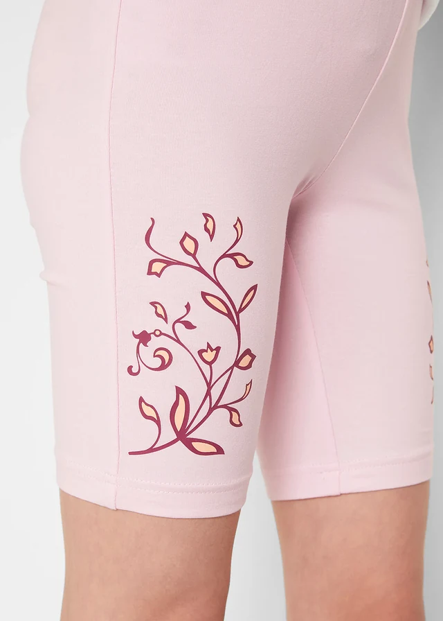 Meisjes korte legging met biologisch katoen (set van 2) • kristalroze+bessen • product-page.page-title-suffix