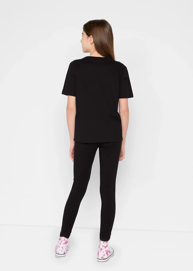 T-shirt en legging (2-dlg. set), Kleur: zwart