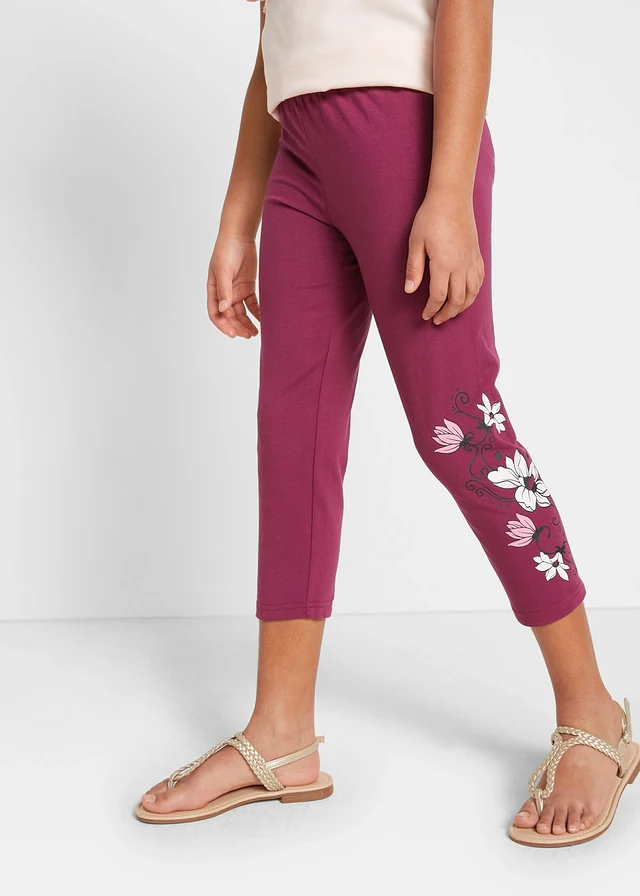 Capri legging bio-pamuttal (2 db-os csomag), szín: kristály rózsaszín+szeder