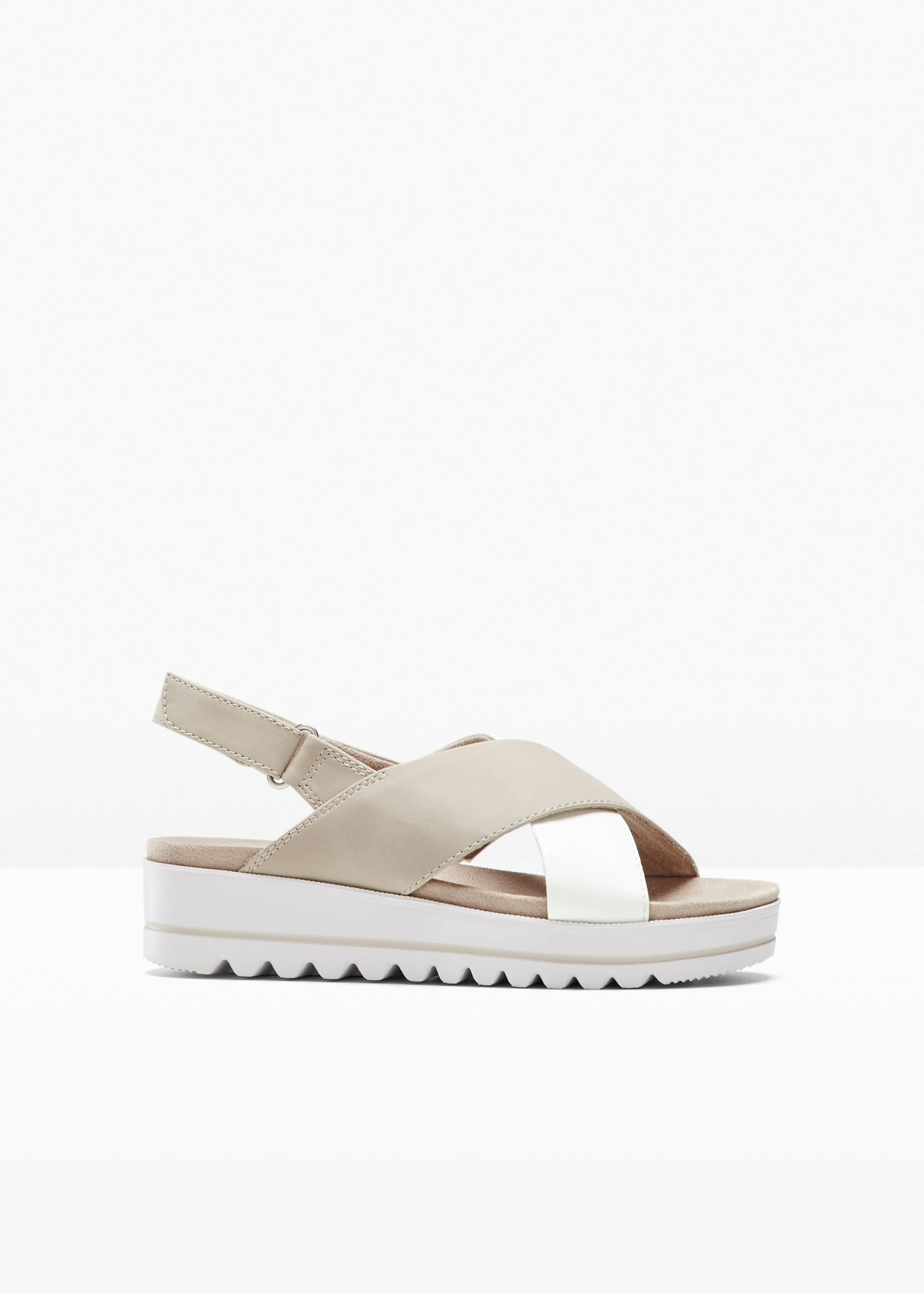 Jana sandalen in comfortabele wijdte • taupe-wit • bonprix online shop