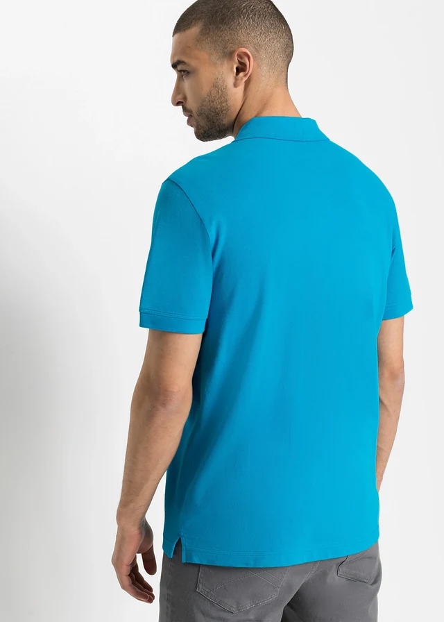 Piqué poloshirt van biologisch katoen • middenturkoois • product-page.page-title-suffix