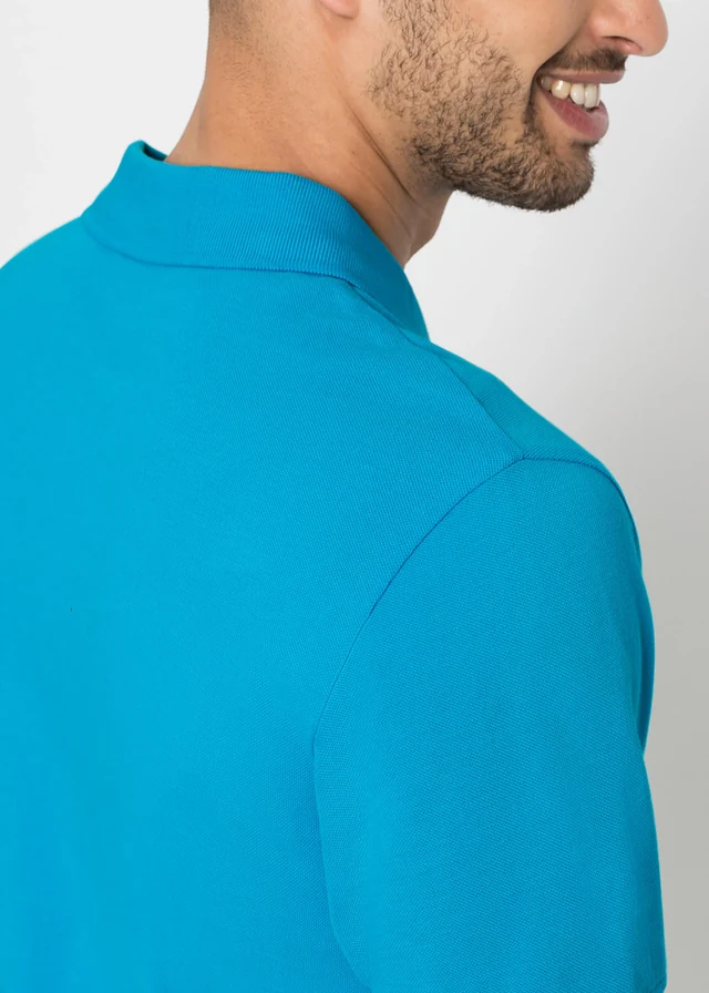 Piqué poloshirt van biologisch katoen • middenturkoois • product-page.page-title-suffix