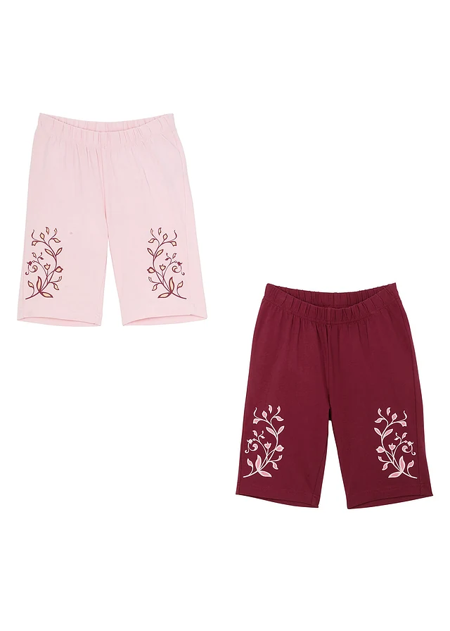 Meisjes korte legging met biologisch katoen (set van 2) • kristalroze+bessen • product-page.page-title-suffix