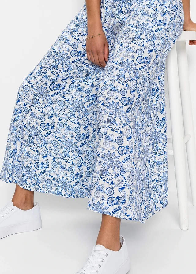 Palazzo broek • wit-blauw paisley • product-page.page-title-suffix