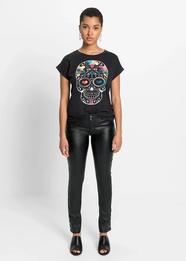 T-shirt doux en viscose mélangée • noir imprimé • product-page.page-title-suffix