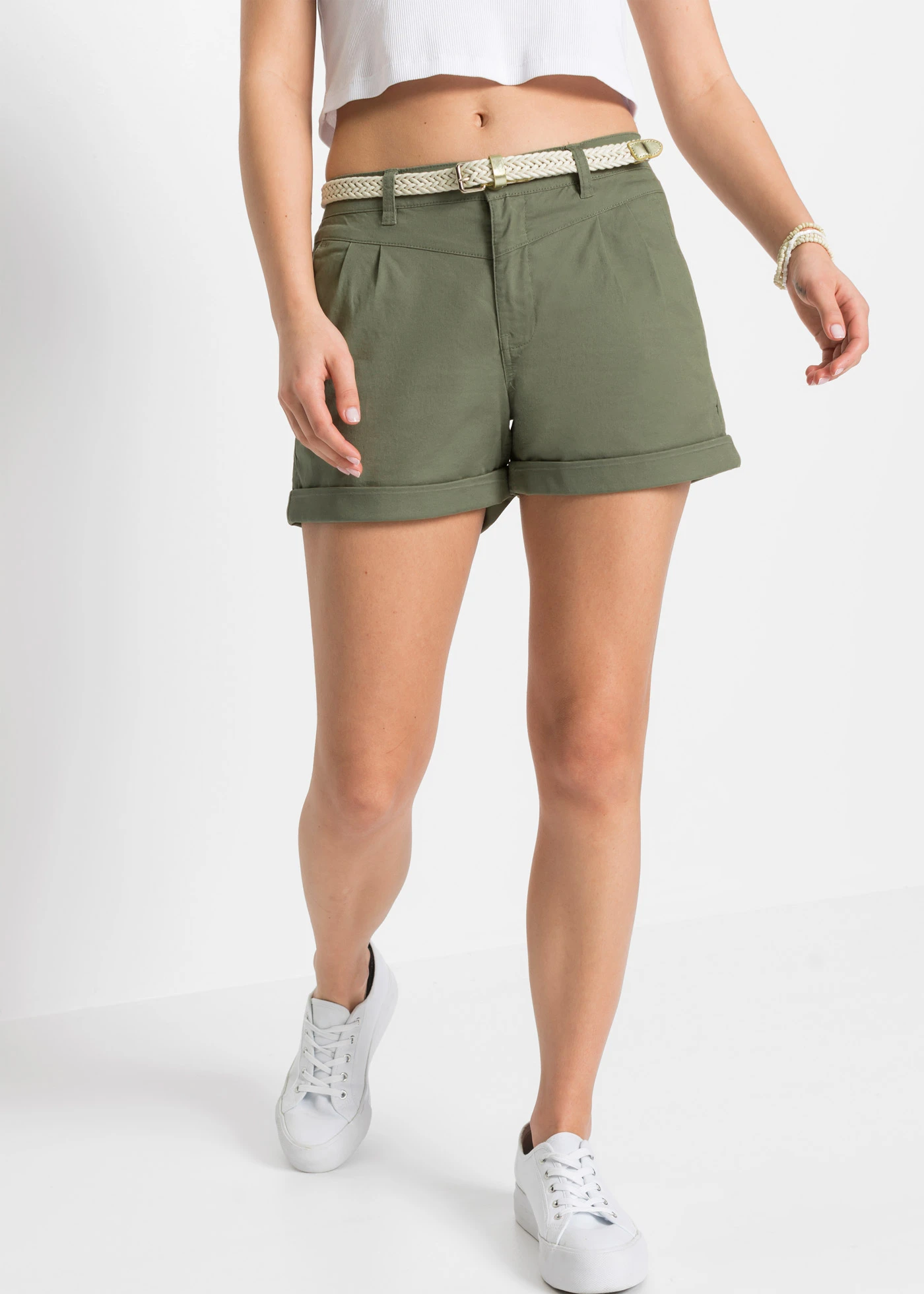Short van katoen • olijfgroen • bonprix online shop